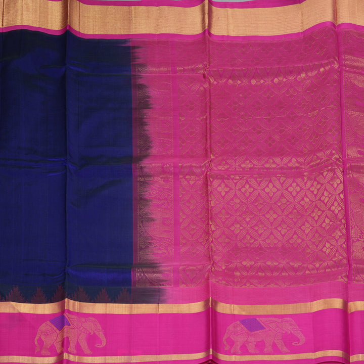Hayagrivas Purplish-Blue Pure Silk Cotton Saree SSCBF36D13-1