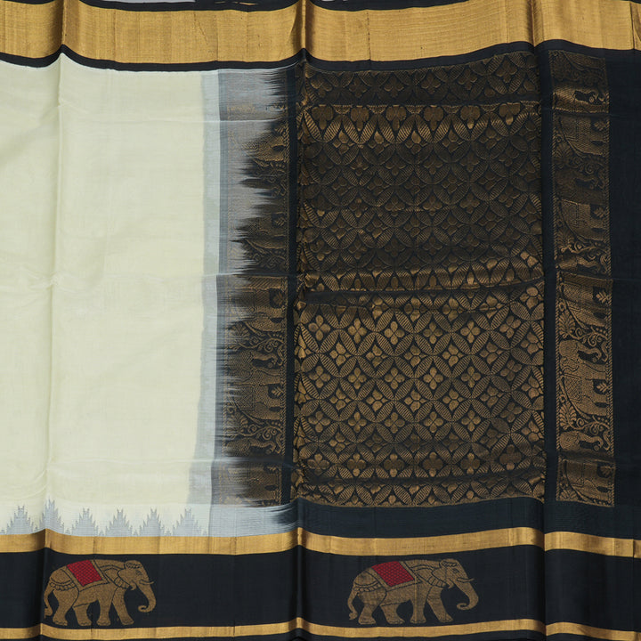 Hayagrivas Half-White Pure Silk Cotton Saree SSCBF36D13-3
