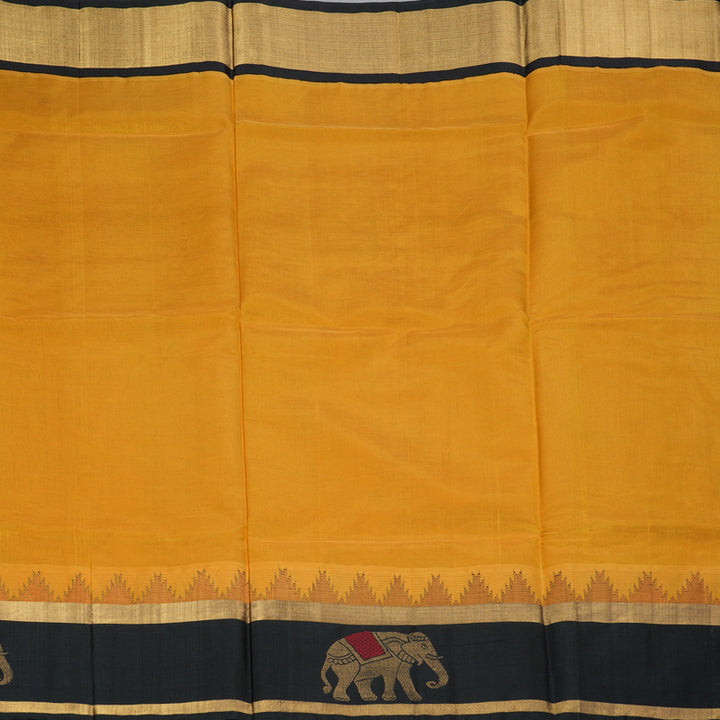 Hayagrivas Mustard Yellow Pure Silk Cotton Saree SSCBF36D13-4