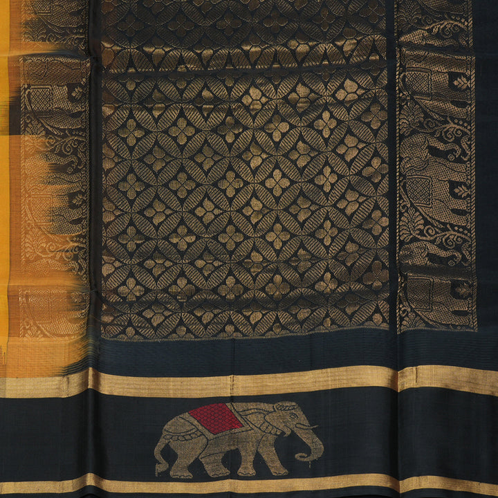 Hayagrivas Mustard Yellow Pure Silk Cotton Saree SSCBF36D13-4