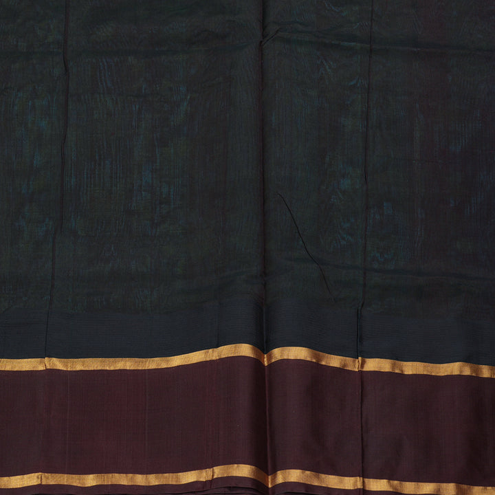 Hayagrivas Bluish-Green Pure Silk Cotton Saree SSCBF36D13-5