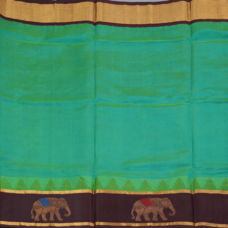 Hayagrivas Bluish-Green Pure Silk Cotton Saree SSCBF36D13-5