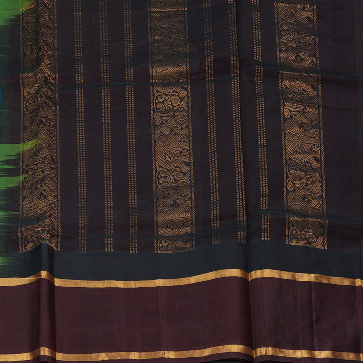 Hayagrivas Bluish-Green Pure Silk Cotton Saree SSCBF36D13-5