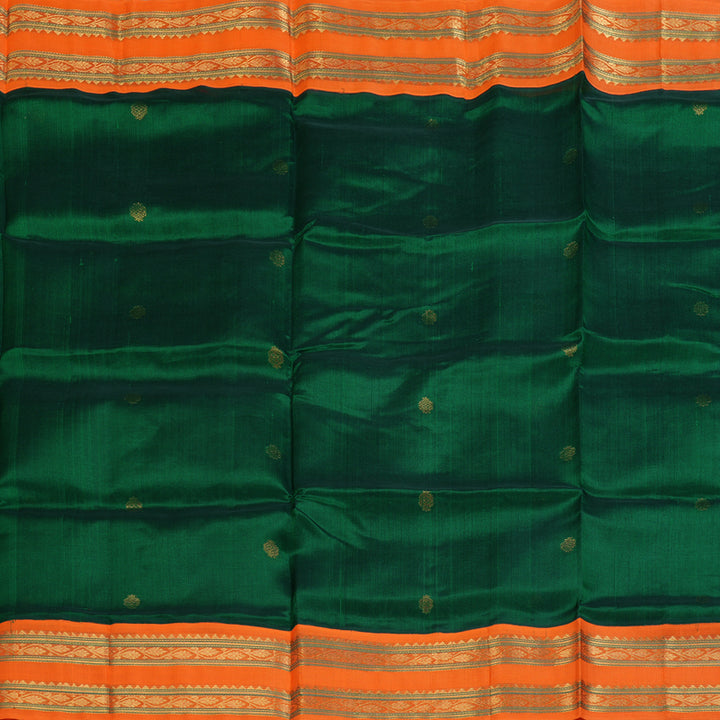 Hayagrivas Bottle Green Pure Silk Cotton Saree SSCBF36D3-11