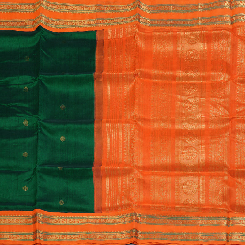 Hayagrivas Bottle Green Pure Silk Cotton Saree SSCBF36D3-11