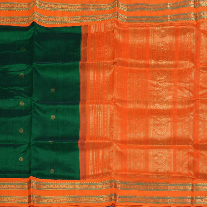 Hayagrivas Bottle Green Pure Silk Cotton Saree SSCBF36D3-11