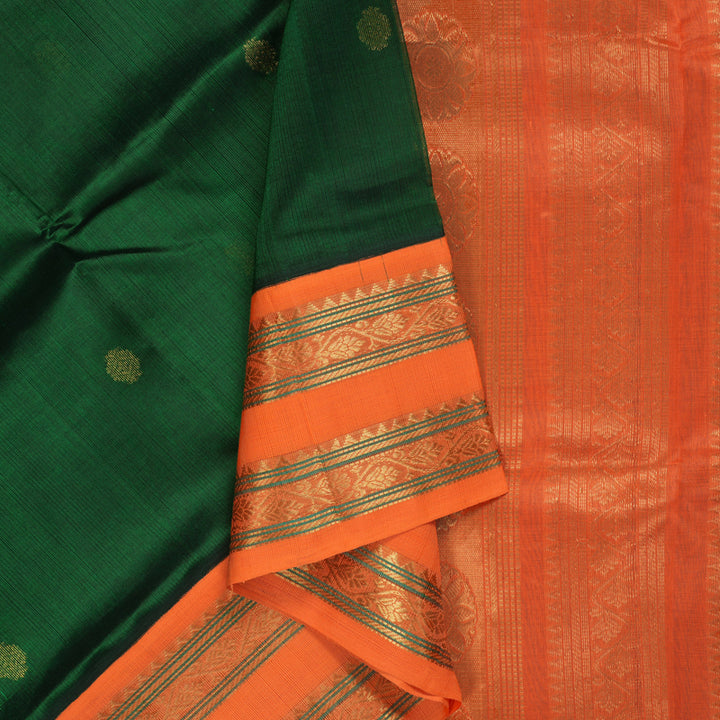 Hayagrivas Bottle Green Pure Silk Cotton Saree SSCBF36D3-11