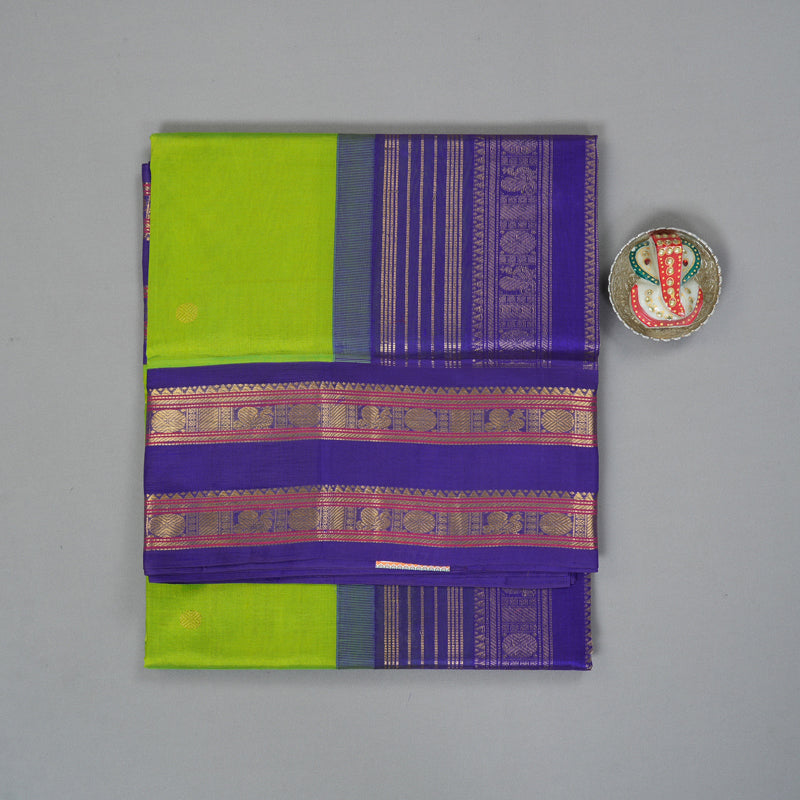 Hayagrivas Parrot Green Pure Silk Cotton Saree SSCBF36D3-12