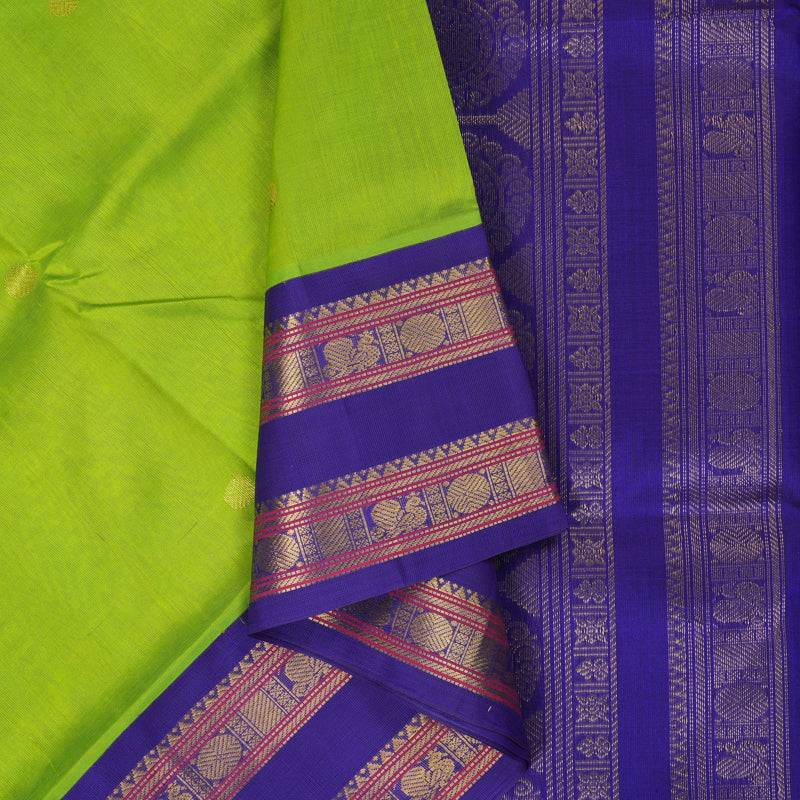 Hayagrivas Parrot Green Pure Silk Cotton Saree SSCBF36D3-12