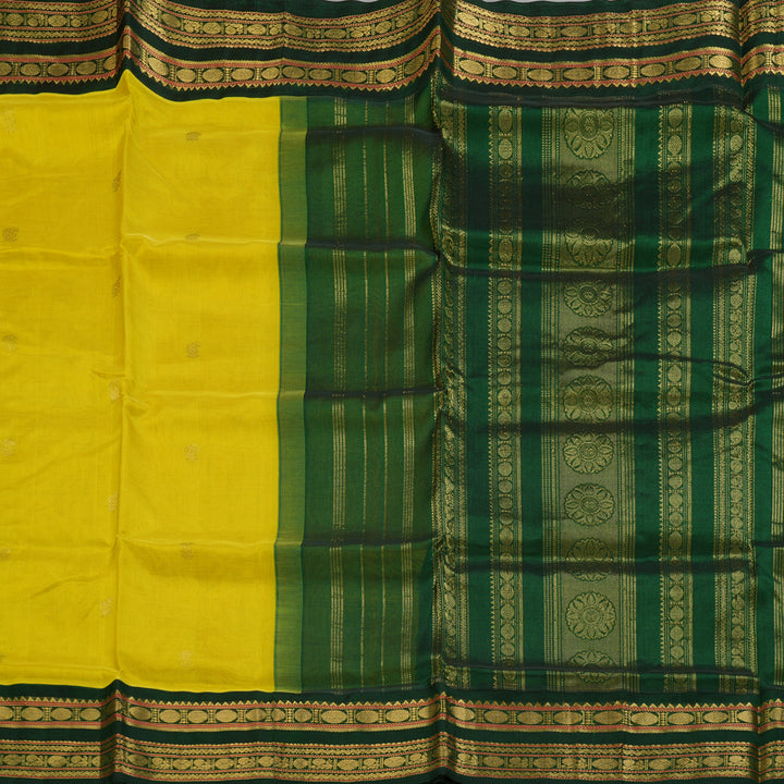 Hayagrivas Lemon Yellow Pure Silk Cotton Saree SSCBF36D3-14