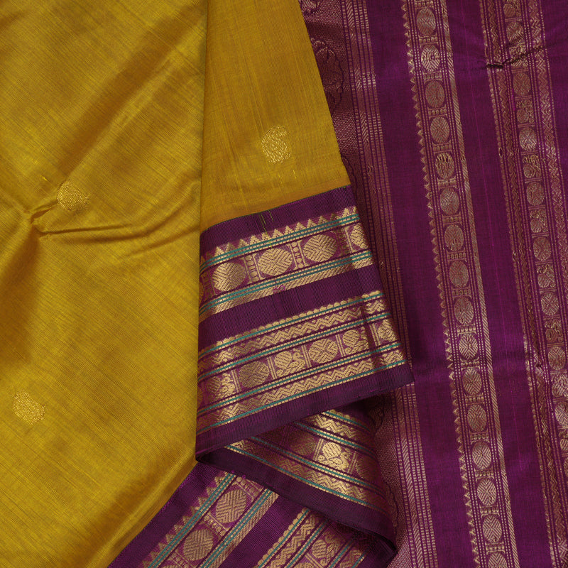 Hayagrivas Sampanga Yellow Pure Silk Cotton Saree SSCBF36D3-8