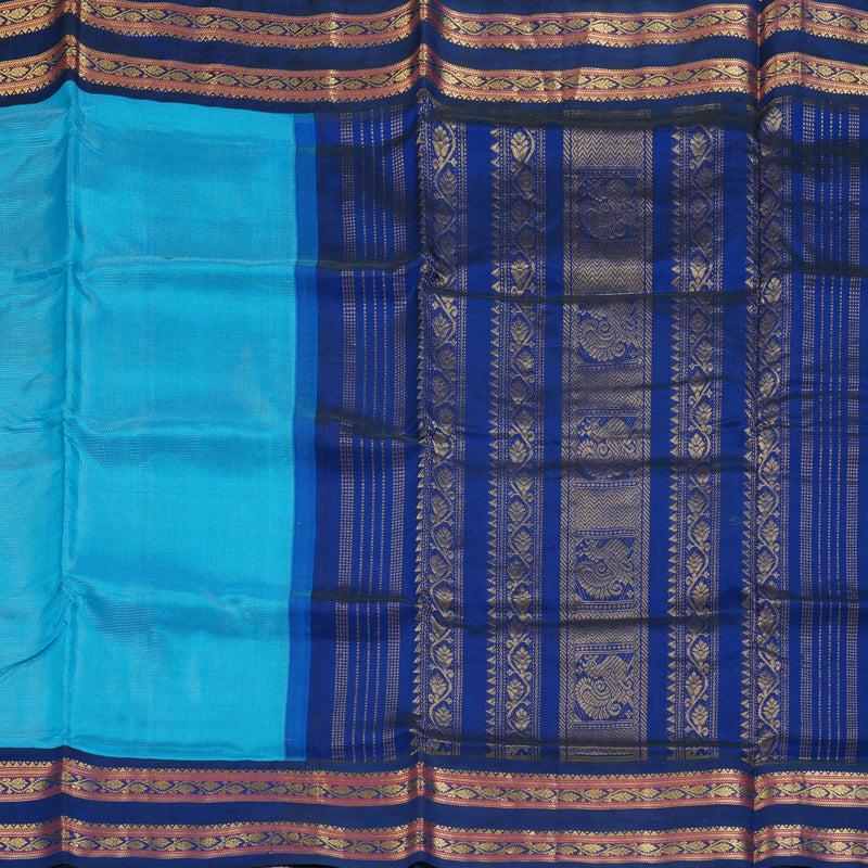 Hayagrivas Sky Blue Pure Silk Cotton Saree SSCBF36D4-3
