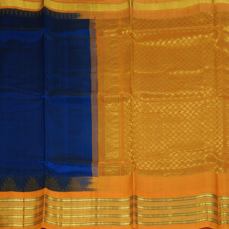 Hayagrivas Blue Pure Silk Cotton Saree SSCBF36D6-7