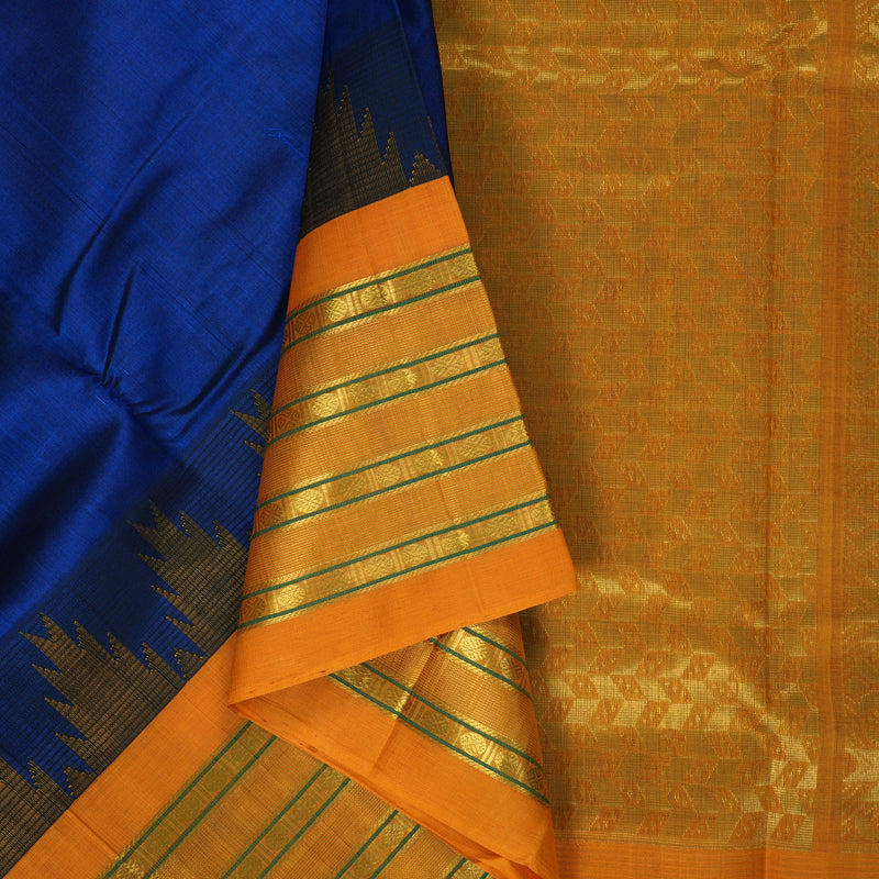 Hayagrivas Blue Pure Silk Cotton Saree SSCBF36D6-7
