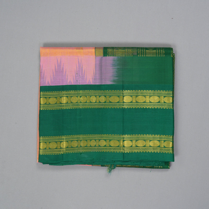 Hayagrivas Yellowish-Peach Pure Silk Cotton Saree SSCBF36D7-1