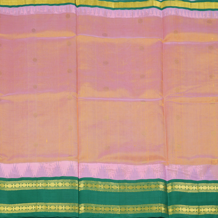 Hayagrivas Yellowish-Peach Pure Silk Cotton Saree SSCBF36D7-1