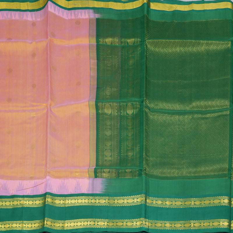 Hayagrivas Yellowish-Peach Pure Silk Cotton Saree SSCBF36D7-1