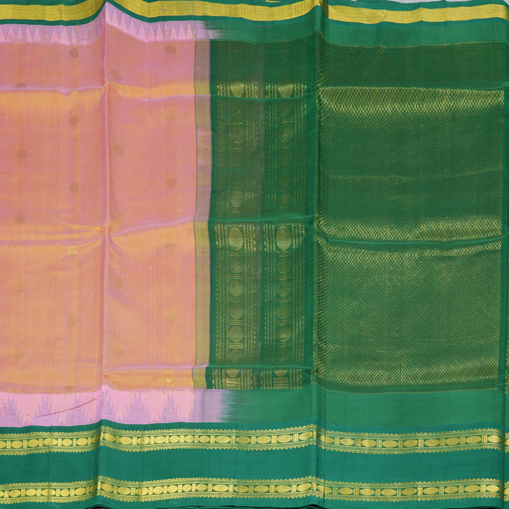 Hayagrivas Yellowish-Peach Pure Silk Cotton Saree SSCBF36D7-1