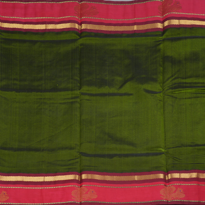 Hayagrivas Mehandi Green Pure Silk Cotton Saree SSCBF36D8-1