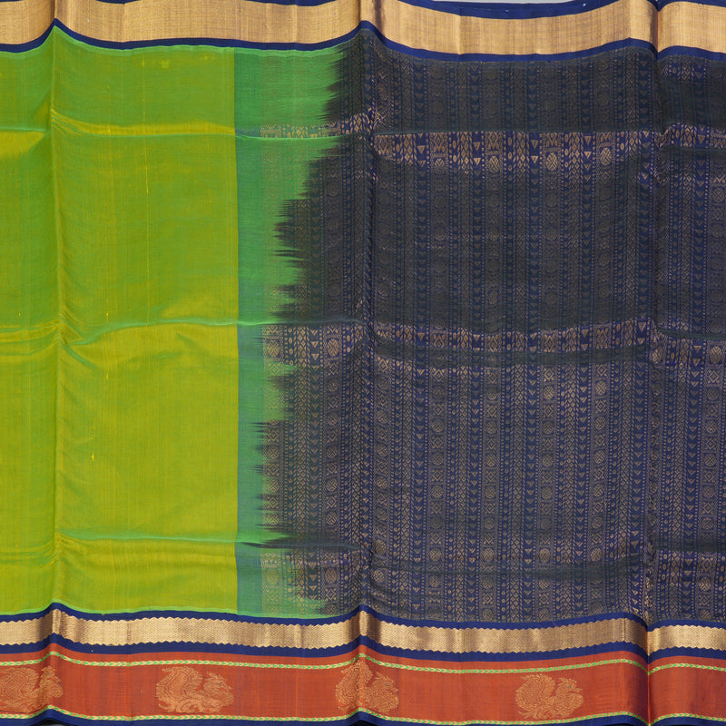 Hayagrivas Fluorescent Green Pure Silk Cotton Saree SSCBF36D8-10
