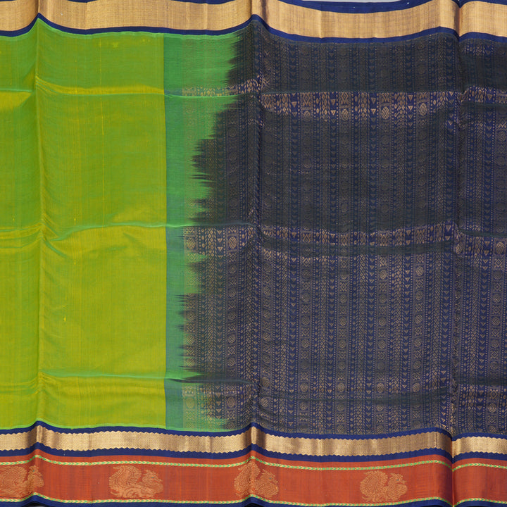 Hayagrivas Fluorescent Green Pure Silk Cotton Saree SSCBF36D8-10