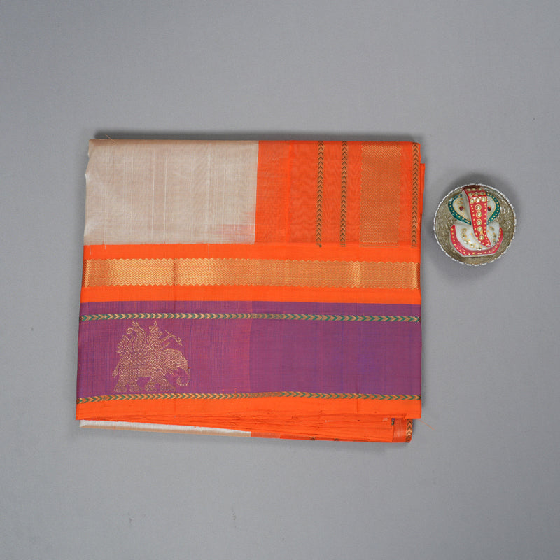 Hayagrivas Cream Pure Silk Cotton Saree SSCBF36D8-2