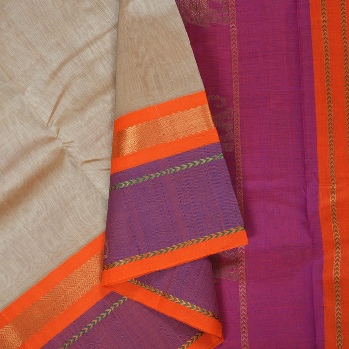 Hayagrivas Cream Pure Silk Cotton Saree SSCBF36D8-2