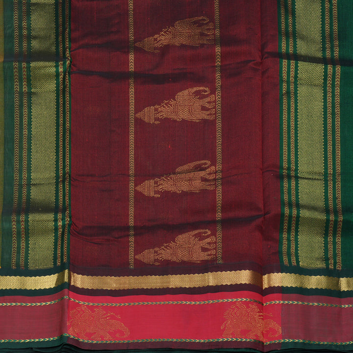 Hayagrivas Beige Pure Silk Cotton Saree SSCBF36D8-3