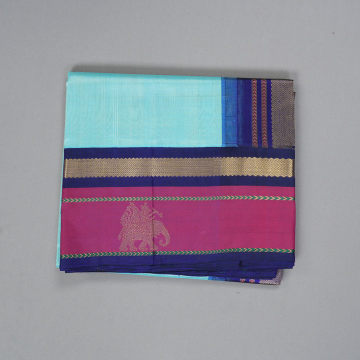 Hayagrivas Ice Blue Pure Silk Cotton Saree SSCBF36D8-4
