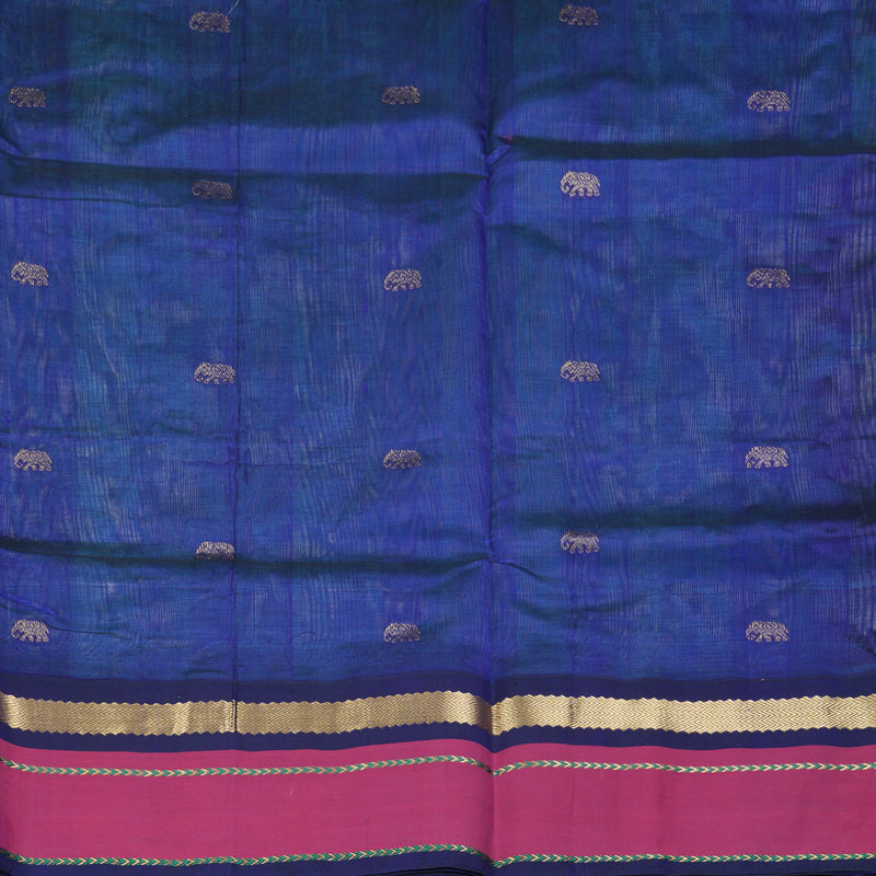 Hayagrivas Ice Blue Pure Silk Cotton Saree SSCBF36D8-4