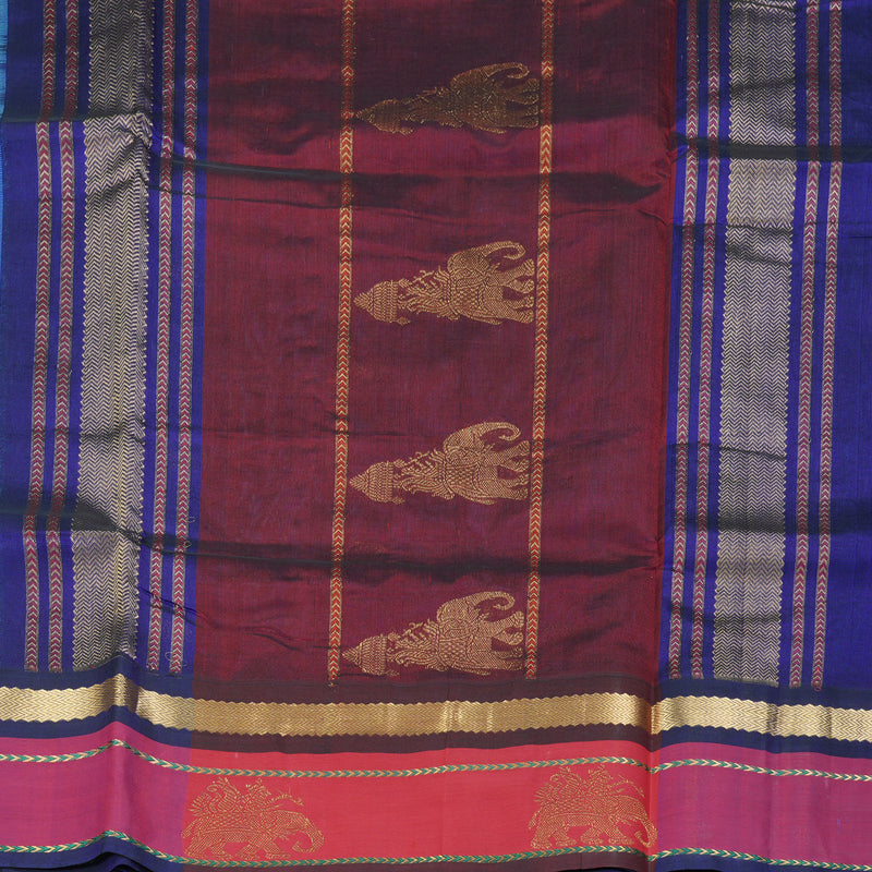 Hayagrivas Ice Blue Pure Silk Cotton Saree SSCBF36D8-4