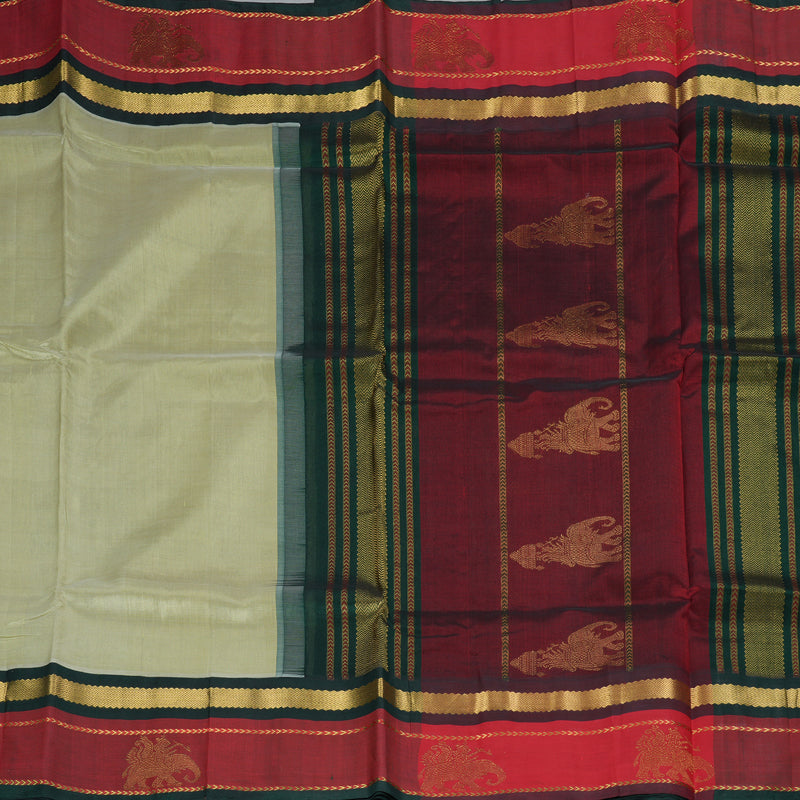 Hayagrivas Pista Green Pure Silk Cotton Saree SSCBF36D8-8