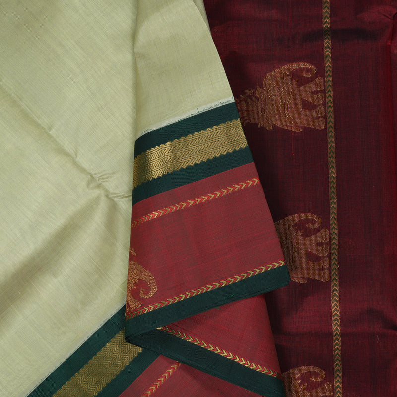 Hayagrivas Pista Green Pure Silk Cotton Saree SSCBF36D8-8