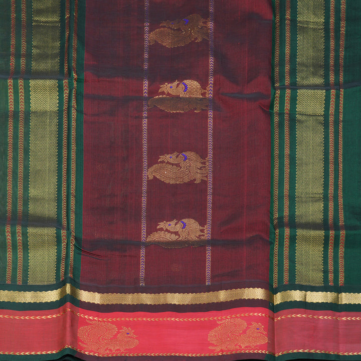 Hayagrivas Sandal Pure Silk Cotton Saree SSCBF36D8-9