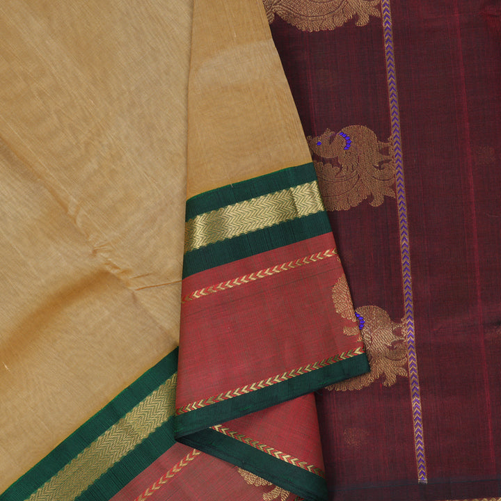 Hayagrivas Sandal Pure Silk Cotton Saree SSCBF36D8-9