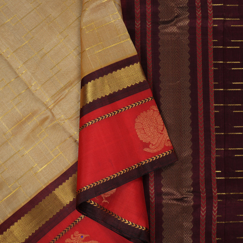 Hayagrivas Sandal Pure Silk Cotton Saree SSCBF36D9-2