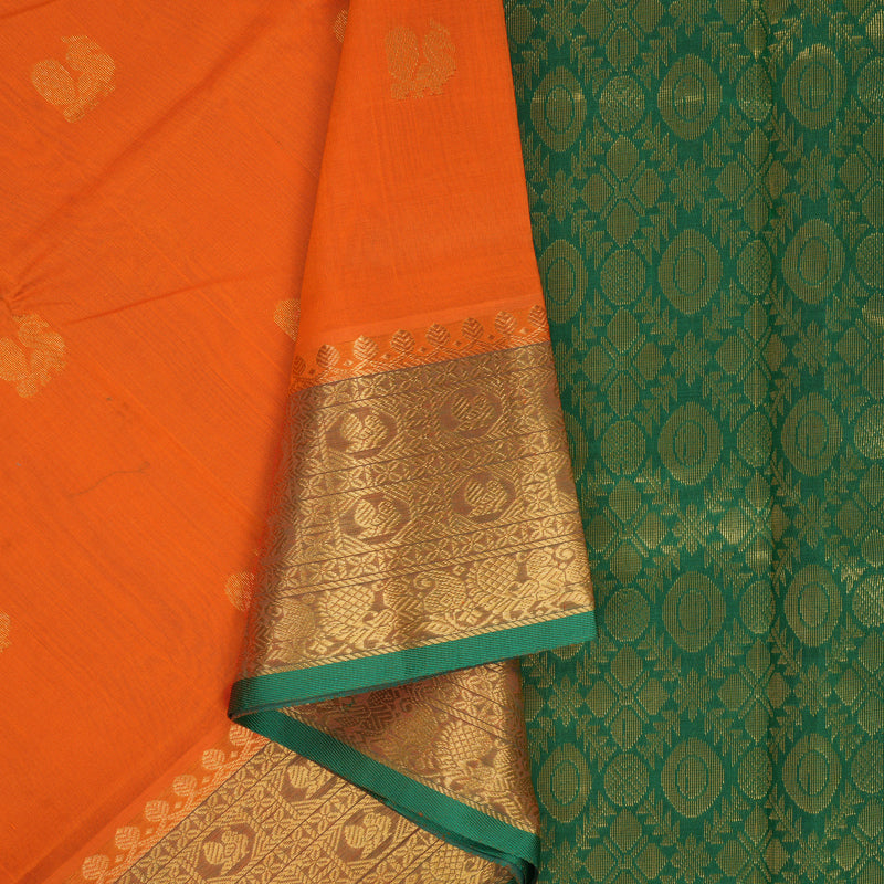 Hayagrivas Orange Pure Silk Cotton Saree SSCBF37D1-16