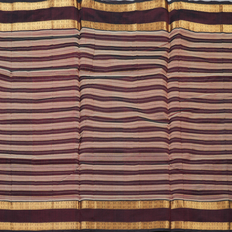 Hayagrivas Maroon & Cream Stripes Pure Silk Cotton Saree SSCBF37D1-5