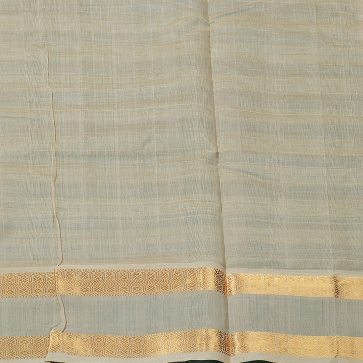 Hayagrivas Bottle Green & Cream Stripes Pure Silk Cotton Saree SSCBF37D1-8
