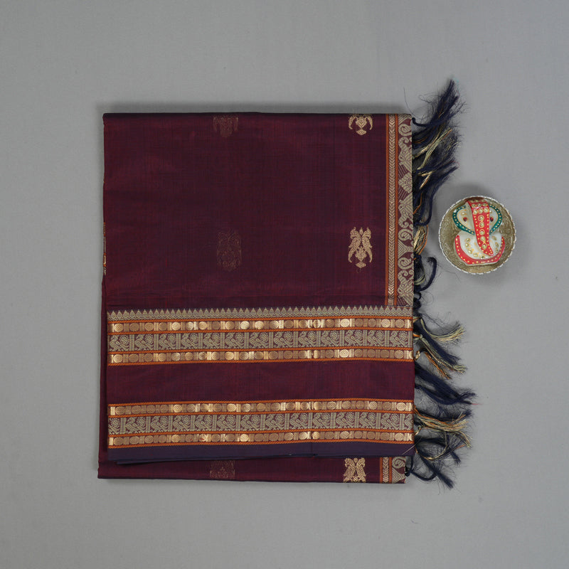 Hayagrivas Wine Kanchi Silk Cotton Saree SSCBF38D3-1
