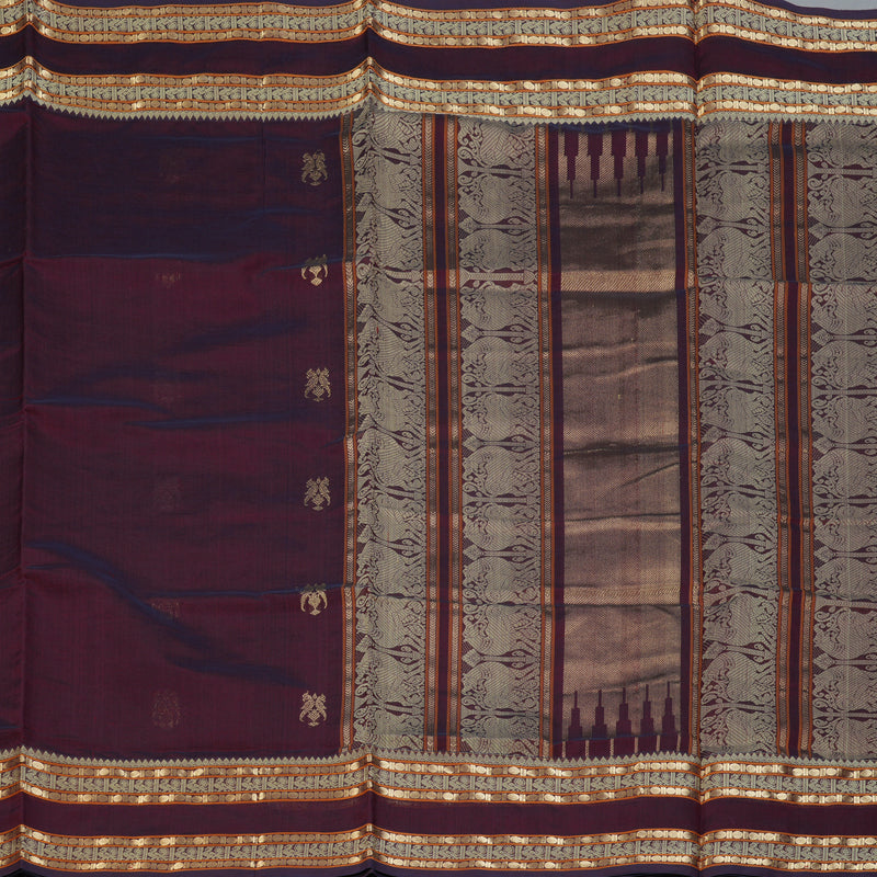 Hayagrivas Wine Kanchi Silk Cotton Saree SSCBF38D3-1