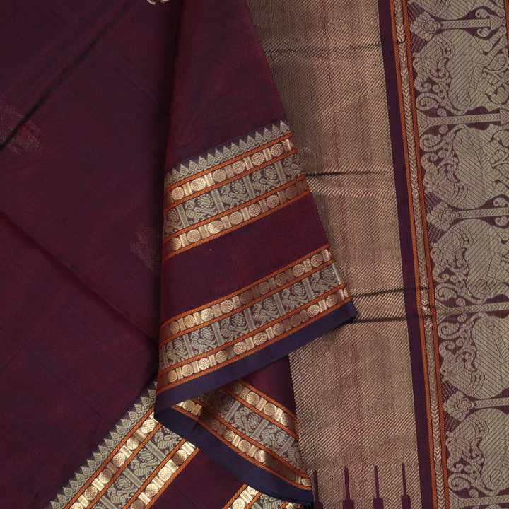 Hayagrivas Wine Kanchi Silk Cotton Saree SSCBF38D3-1