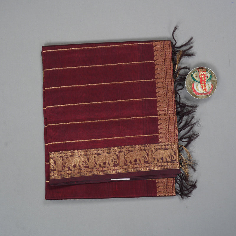 Hayagrivas Maroon Kanchi Silk Cotton Saree SSCBF38D3-3