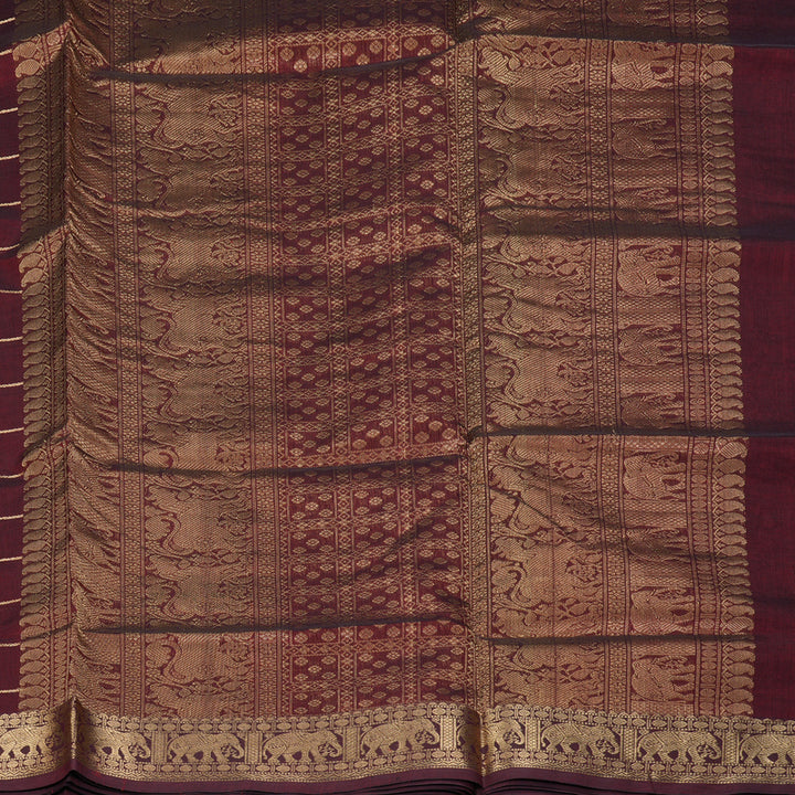 Hayagrivas Maroon Kanchi Silk Cotton Saree SSCBF38D3-3