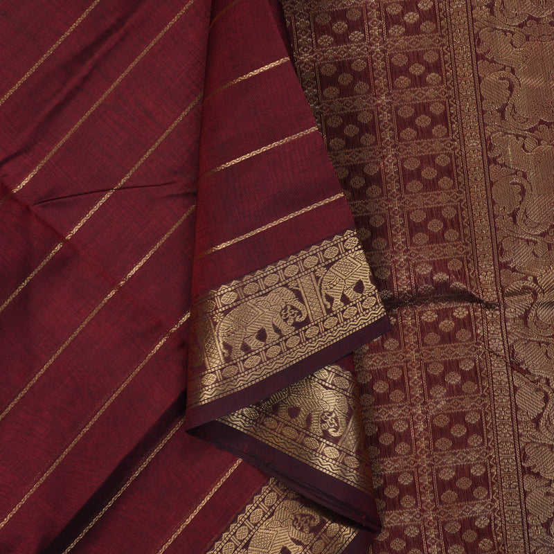 Hayagrivas Maroon Kanchi Silk Cotton Saree SSCBF38D3-3