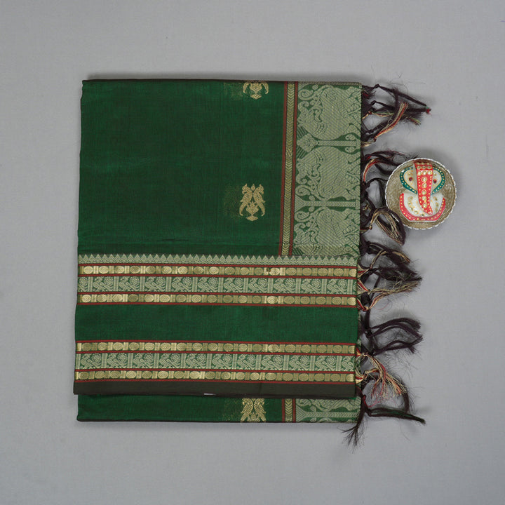 Hayagrivas Bottle Green Kanchi Silk Cotton Saree SSCBF38D3-5