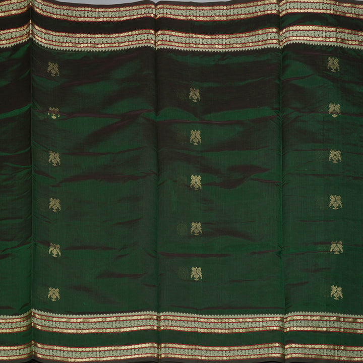 Hayagrivas Bottle Green Kanchi Silk Cotton Saree SSCBF38D3-5