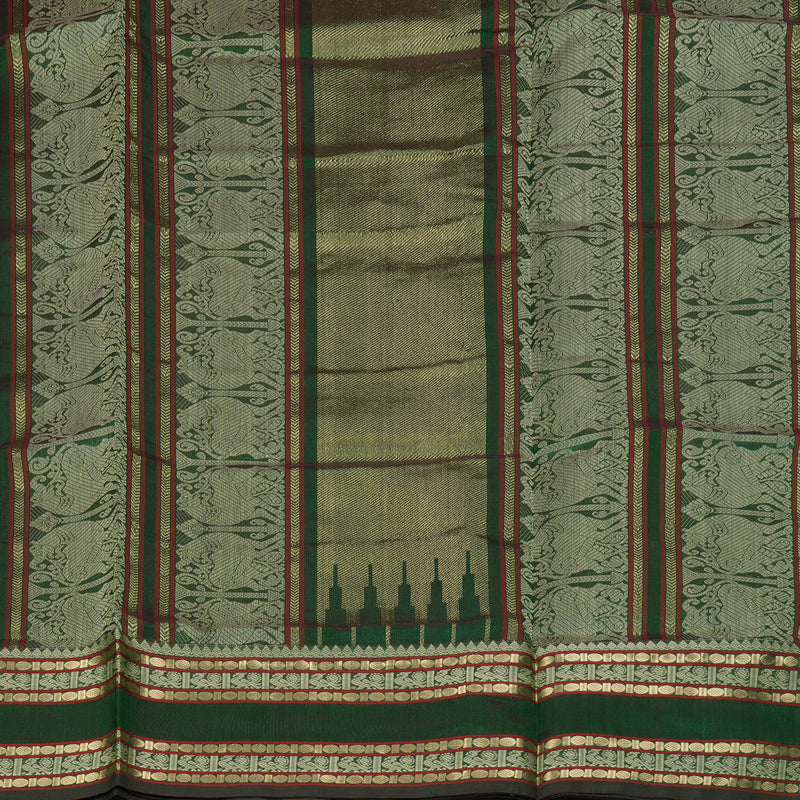 Hayagrivas Bottle Green Kanchi Silk Cotton Saree SSCBF38D3-5