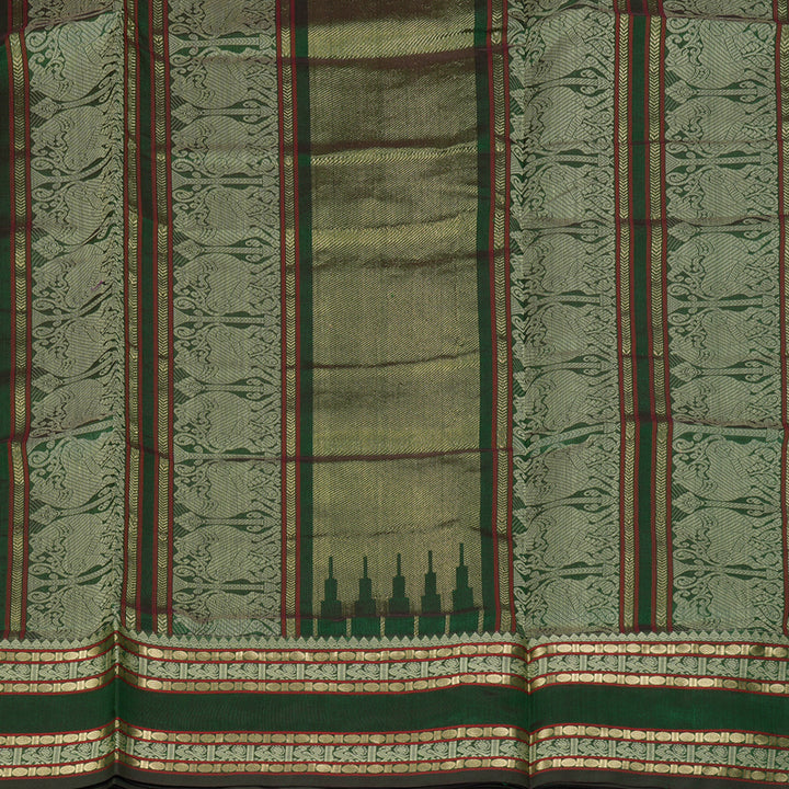 Hayagrivas Bottle Green Kanchi Silk Cotton Saree SSCBF38D3-5
