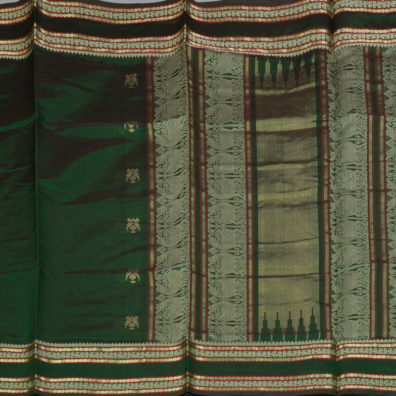 Hayagrivas Bottle Green Kanchi Silk Cotton Saree SSCBF38D3-5